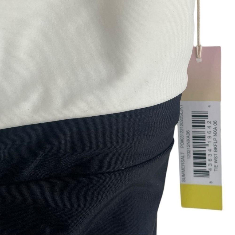 summersalt Tie Waist Backflip Colorblock One Piece‎ 6 White Black Swimsuit - Picture 6 of 9